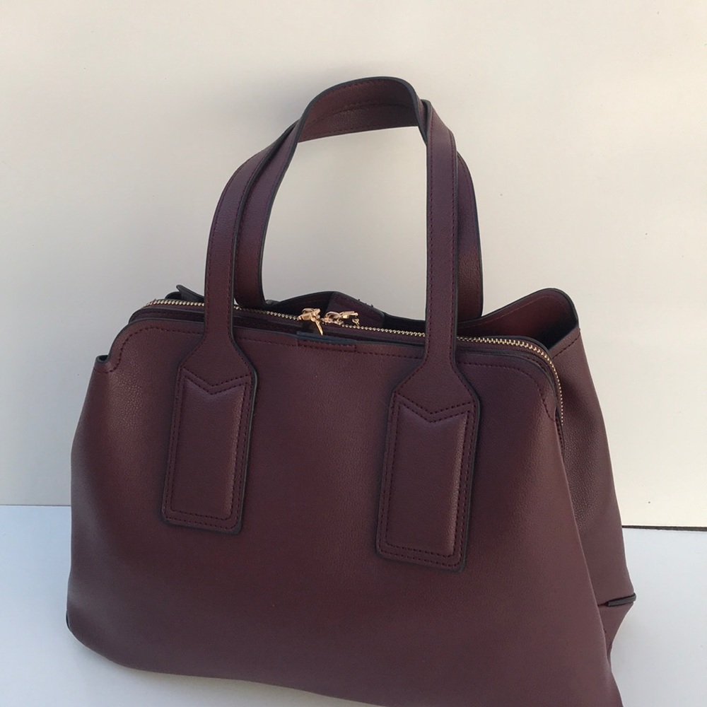 Burgundy Vegan Leather Handbag